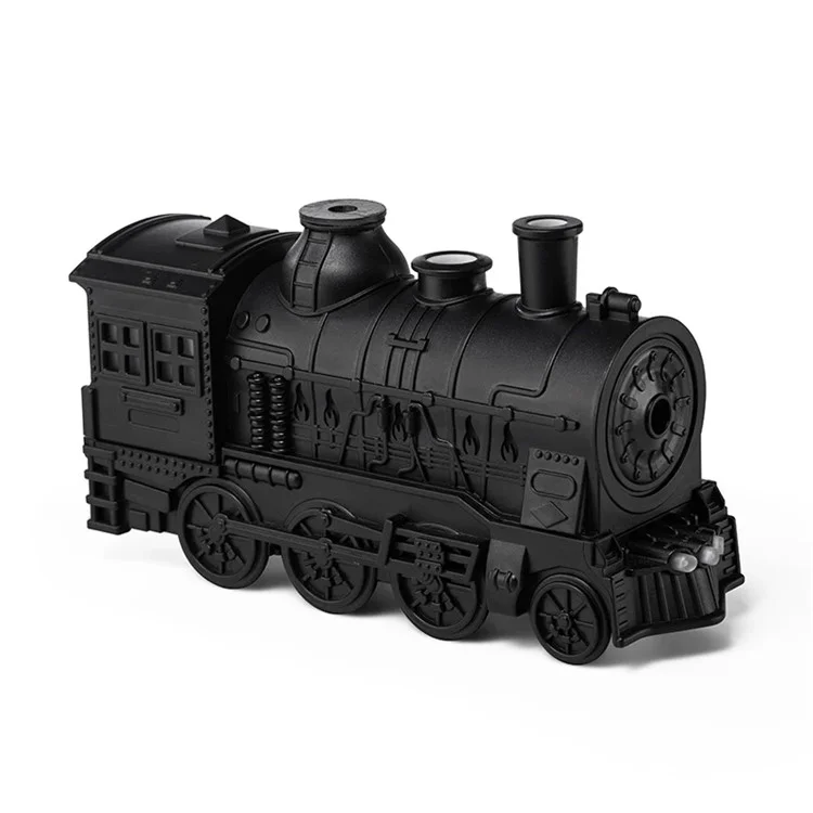Train Shape Ultrasonic Air Humidifier Essential Oil Aroma Mist Diffuser avec Boutons de Contrôle et Lumière LED - Noir / Prise EU