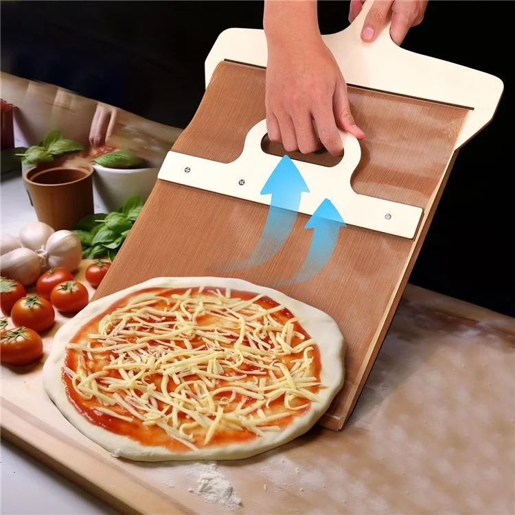 Sliding Pizza Peel Shovel Wooden Non-Stick Pizza Slide Spatula Baking Tool (BPA-Free, No FDA Certificate)