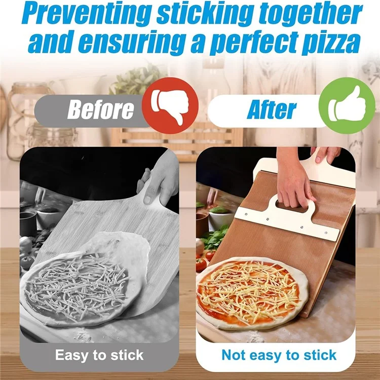 Sliding Pizza Peel Shovel Wooden Non-Stick Pizza Slide Spatula Baking Tool (BPA-Free, No FDA Certificate)