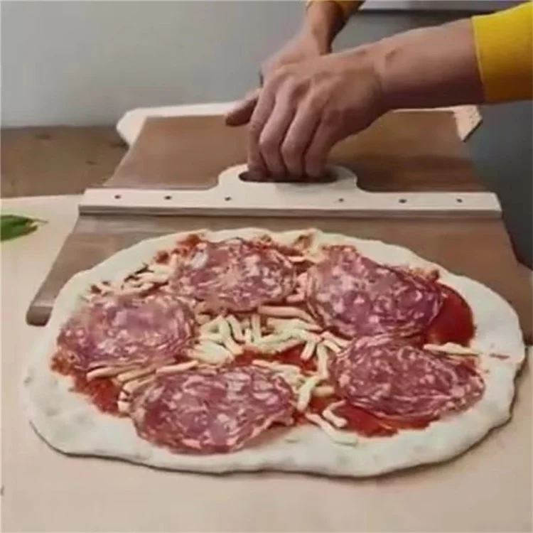 Sliding Pizza Peel Shovel Wooden Non-Stick Pizza Slide Spatula Baking Tool (BPA-Free, No FDA Certificate)