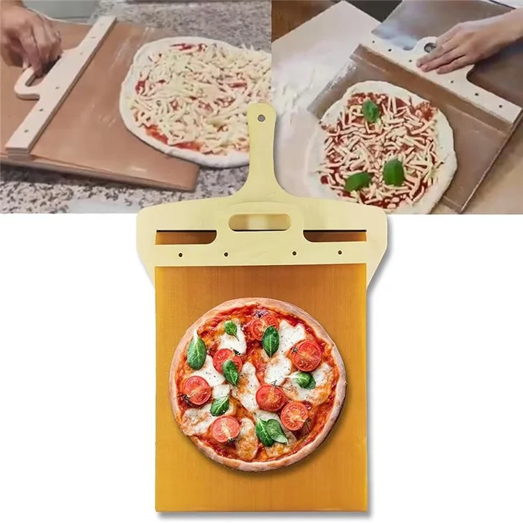 Sliding Pizza Peel Shovel Wooden Non-Stick Pizza Slide Spatula Baking Tool (BPA-Free, No FDA Certificate)
