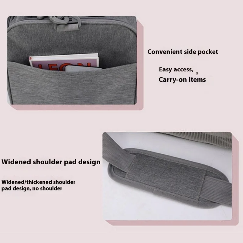 Cat Dog Carrier for Pets within 8KG Airline Approved Collapsible Travel Puppy Carrier, Size: XL (50x34x34cm) - Pink
