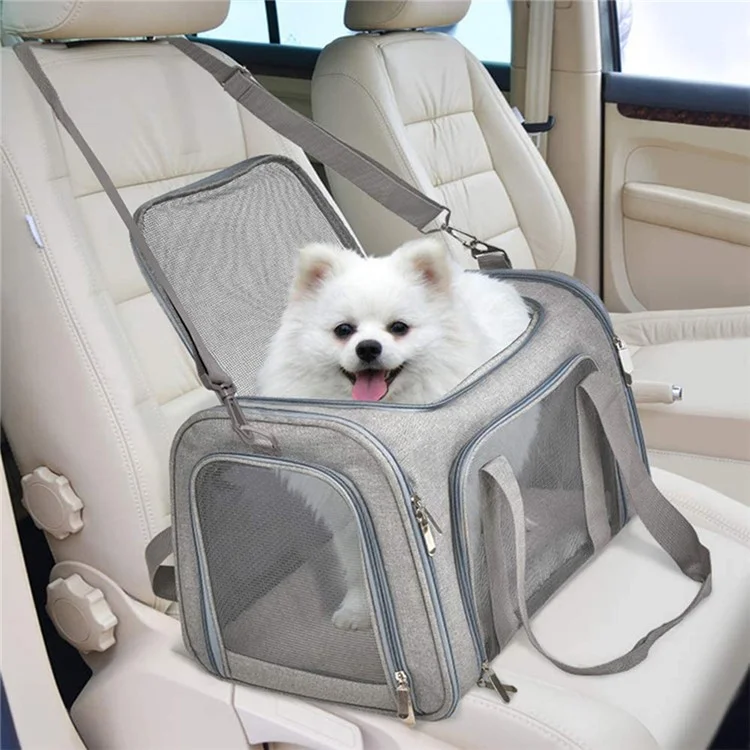 Cat Dog Carrier Pour Animaux de Compagnie Dans un Porte-chiot de Voyage Approuvé Par la Compagnie Aérienne Approuvée Par la Compagnie Aérienne, Taille: S (40x25x25cm) - Gris