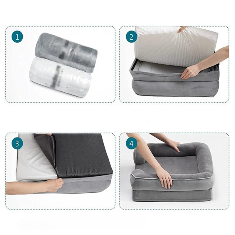 Pet Couch Bed Dog Bed for Medium Large Dogs Washable Dog Sofa, Size L: 90x63x18cm