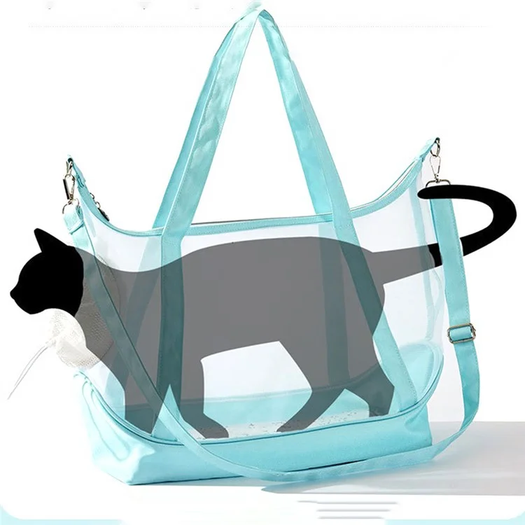 FHH-001 Sac de transport pour chat en maille respirant d'été portable en nylon et tissu Oxford - Vert menthe