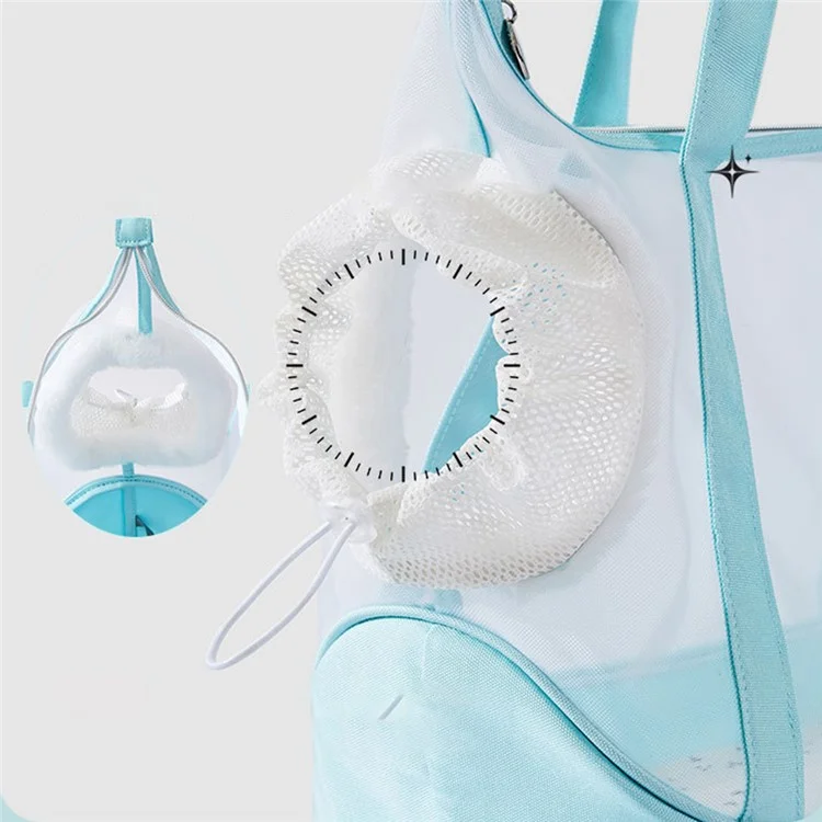 FHH-001 Sac de transport pour chat en maille respirant d'été portable en nylon et tissu Oxford - Vert menthe