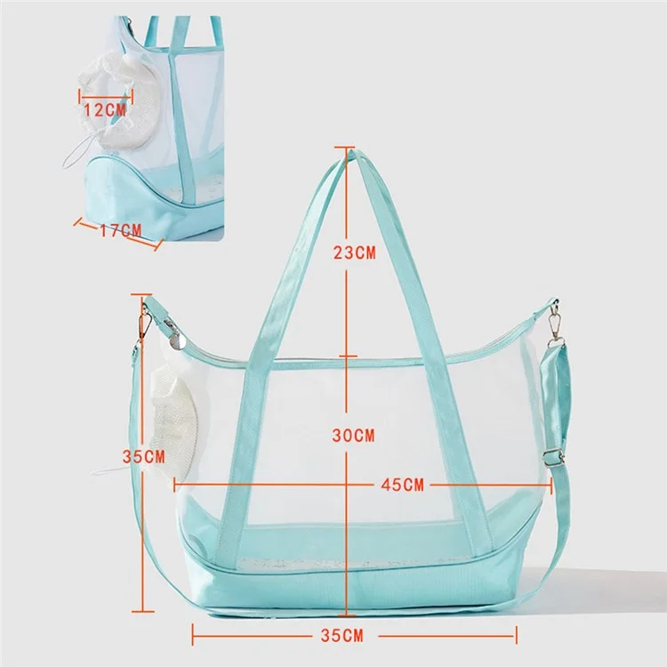 FHH-001 Sac de transport pour chat en maille respirant d'été portable en nylon et tissu Oxford - Vert menthe