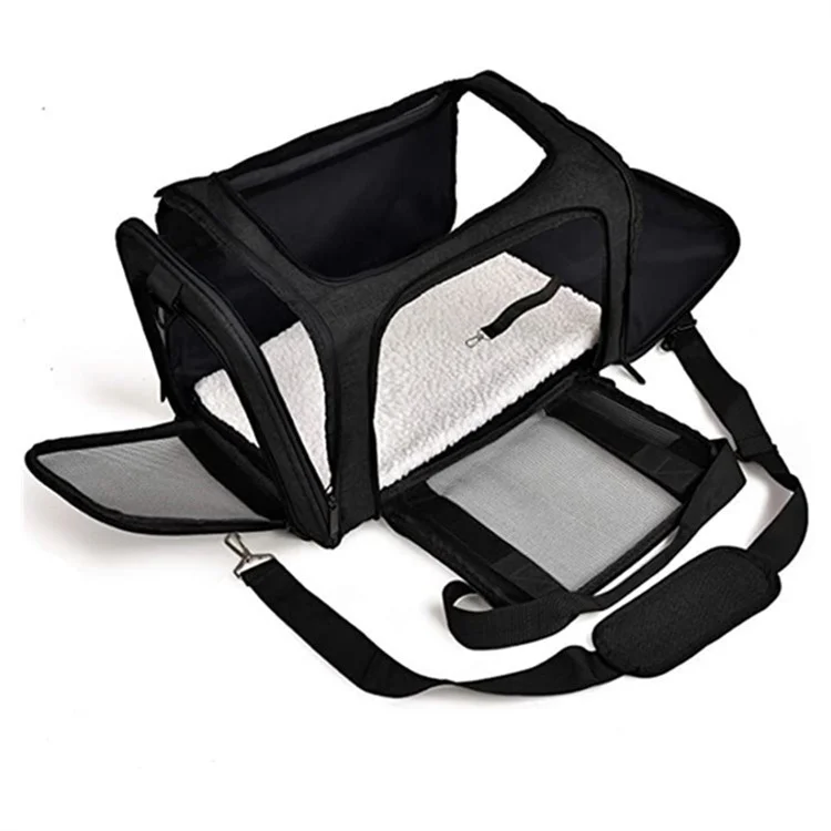 Borsa Trasportino per Animali Domestici Portatile Piccola Dimensione Traspirante con Supporto in Acciaio - Nero