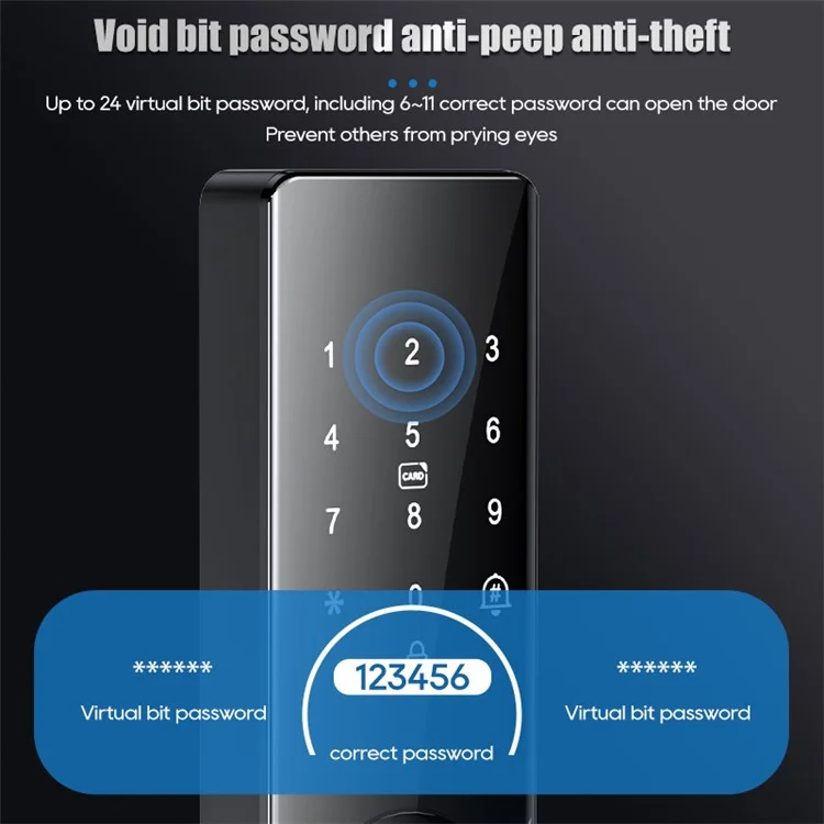 Tuya Smart Electronic Door Lock Semi Automatic Fingerprint Password Lock for Home Security - 14.7cm Lock Body