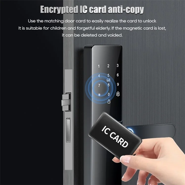 Tuya Smart Electronic Door Lock Semi Automatic Fingerprint Password Lock for Home Security - 14.7cm Lock Body