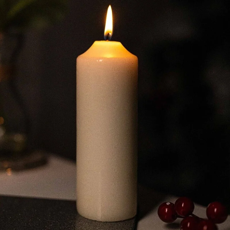 2Pcs 7 x 20cm Solid Cylinder Candles Long Burning Pillar Candles for Church Wedding Decor - Red