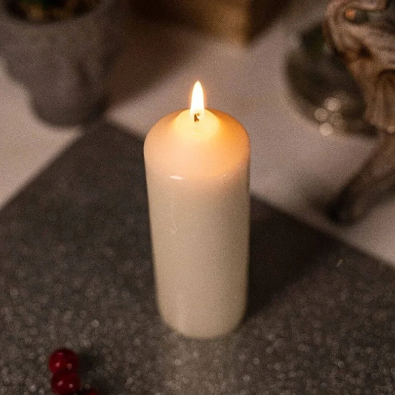 2Pcs 7 x 20cm Solid Cylinder Candles Long Burning Pillar Candles for Church Wedding Decor - Red