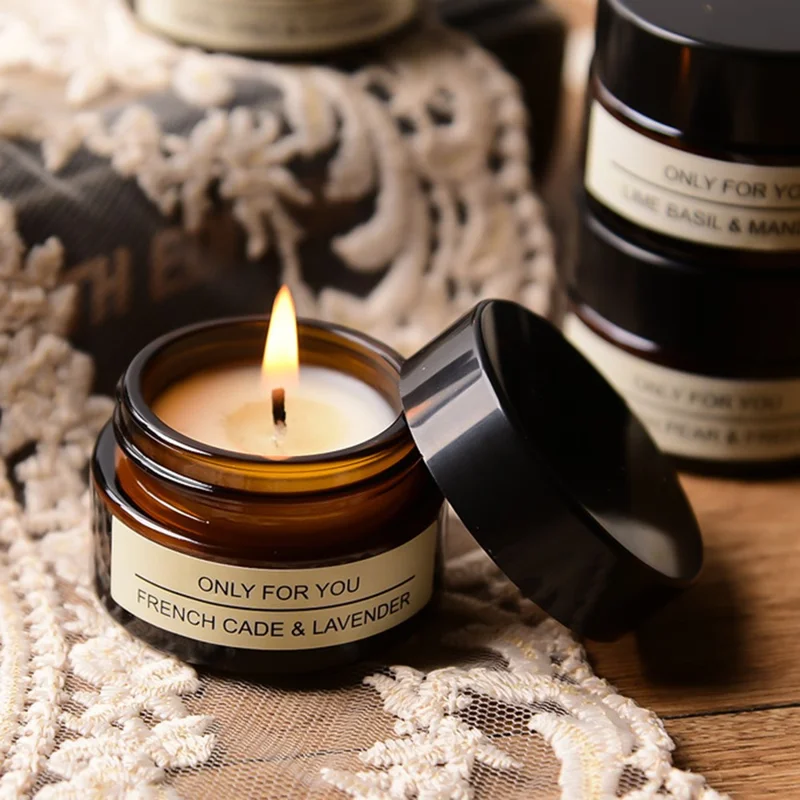 Creative Soy Wax Aromatherapy Candle with Glass Bottle Scented Candle Valentine Day Gift - Earl Grey and Cucumber