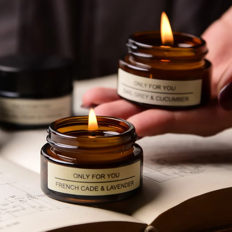 Creative Soy Wax Aromatherapy Candle with Glass Bottle Scented Candle Valentine Day Gift - Earl Grey and Cucumber