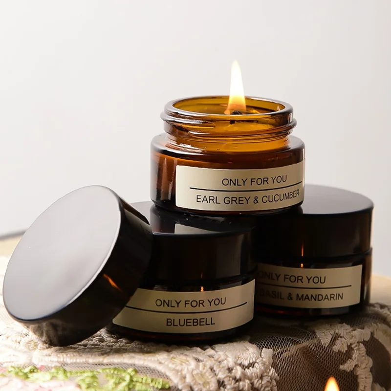 Creative Soy Wax Aromatherapy Candle with Glass Bottle Scented Candle Valentine Day Gift - Earl Grey and Cucumber