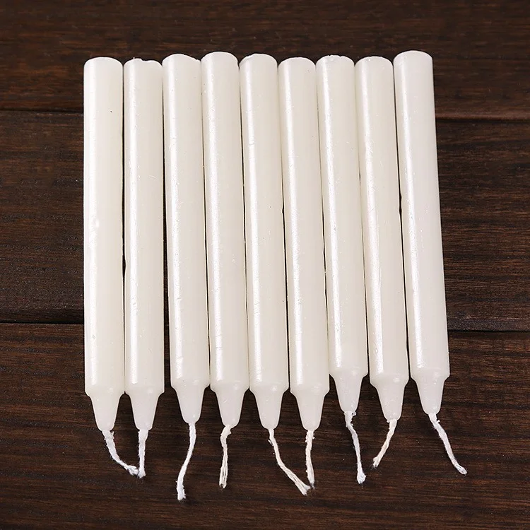 10Pcs 2 x 21cm Taper Candles for Wedding Emergency Lighting Smokeless Long Stem Romantic Candles - White
