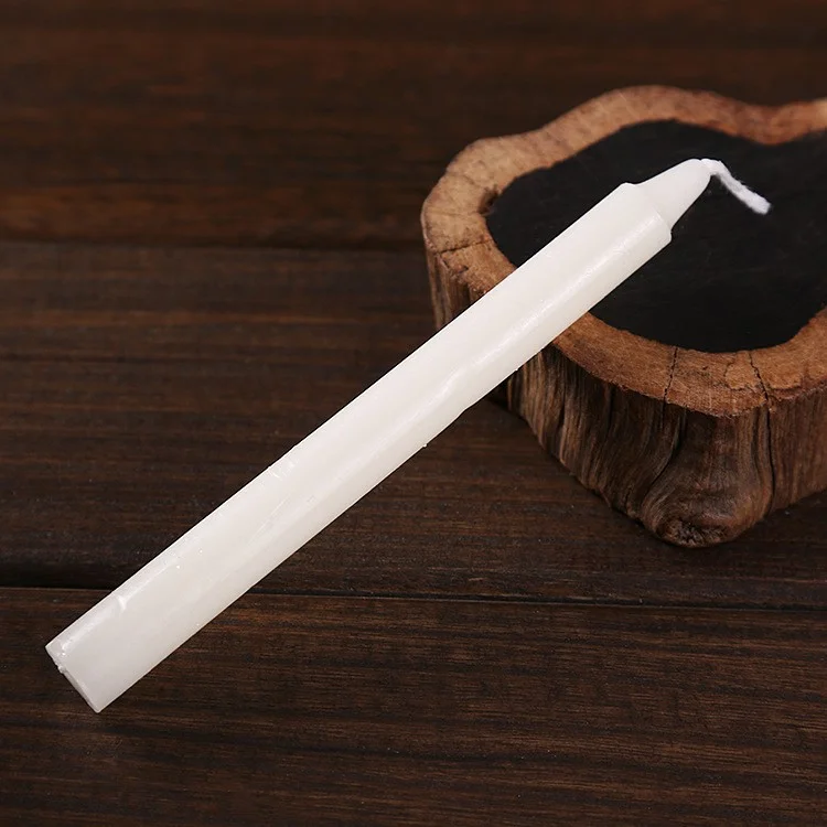 10Pcs 2 x 21cm Taper Candles for Wedding Emergency Lighting Smokeless Long Stem Romantic Candles - White