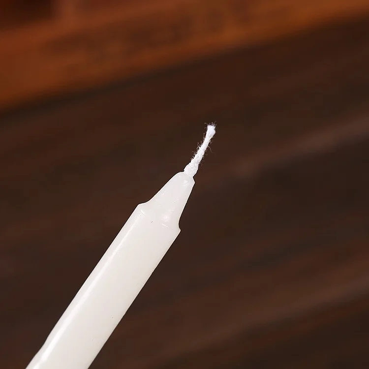 10Pcs 2 x 21cm Taper Candles for Wedding Emergency Lighting Smokeless Long Stem Romantic Candles - White
