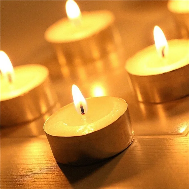 50 Velas de Té Sin Humo para Decoración de Boda, Iluminación Romántica con 2,5 Horas de Tiempo de Combustión