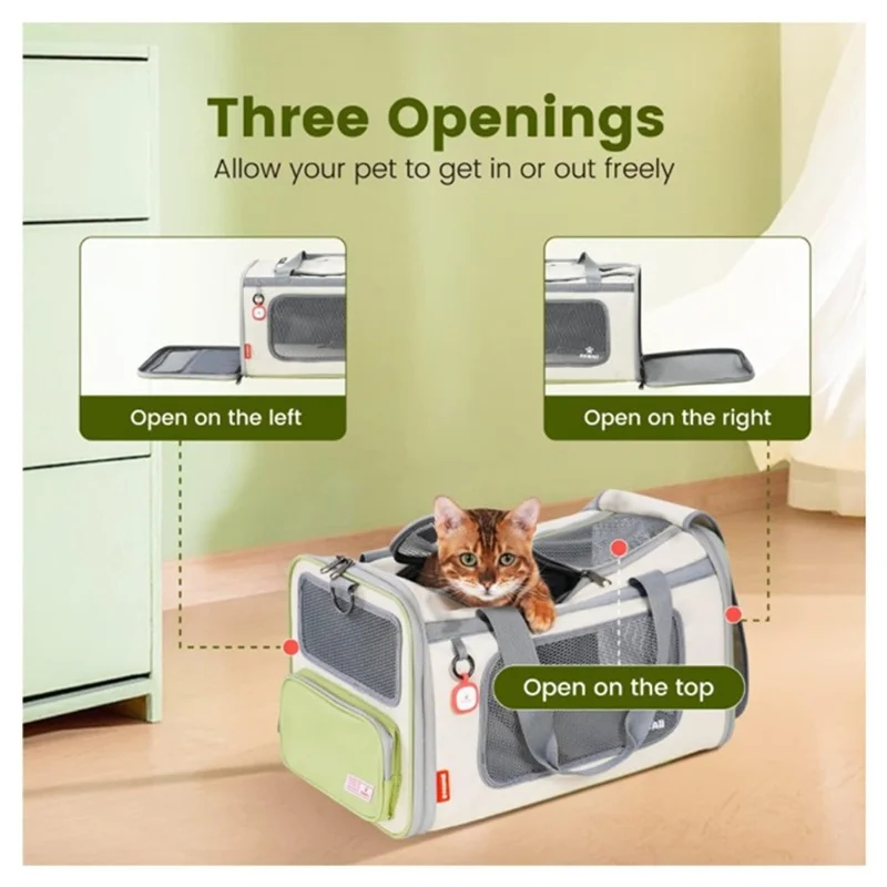 Sac à dos pour chat en maille respirante, portable, espace extensible, grand compartiment, transporteur souple pour animaux de compagnie avec ouverture supérieure