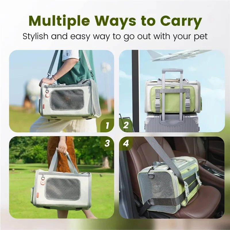 Sac à dos pour chat en maille respirante, portable, espace extensible, grand compartiment, transporteur souple pour animaux de compagnie avec ouverture supérieure