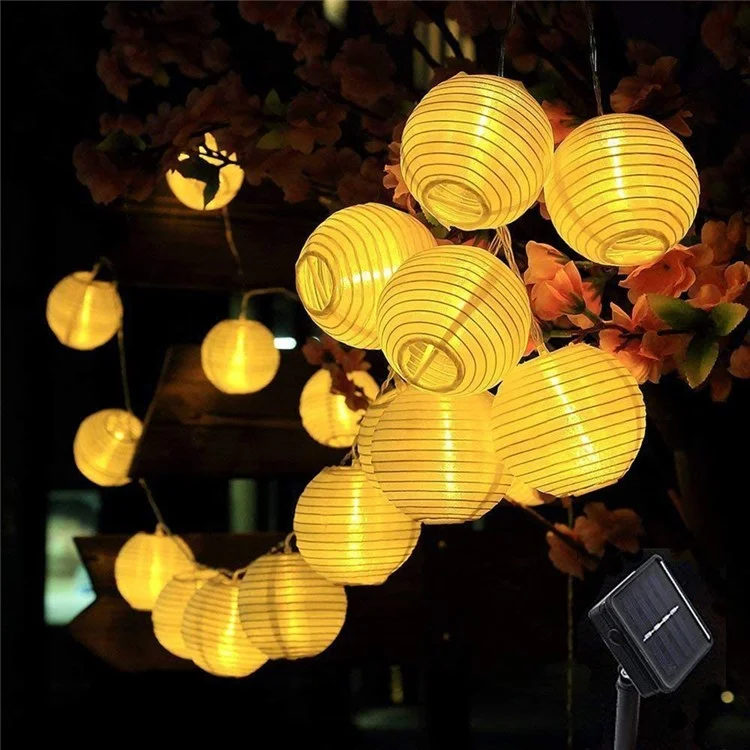 6,5m 30 Mled Imperméable Lantern Solar Light Strip Fairy Lamps For Courtyard Garden Outdoor Decoration