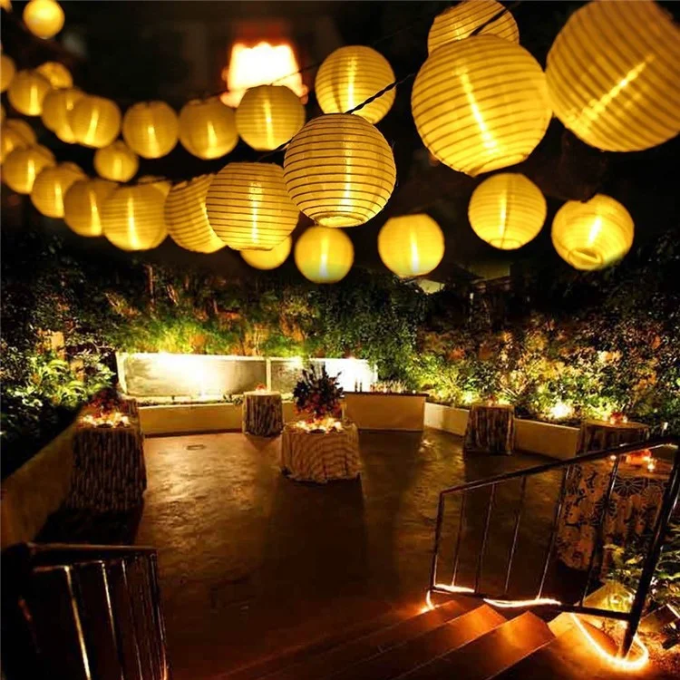 6,5m 30 Mled Imperméable Lantern Solar Light Strip Fairy Lamps For Courtyard Garden Outdoor Decoration