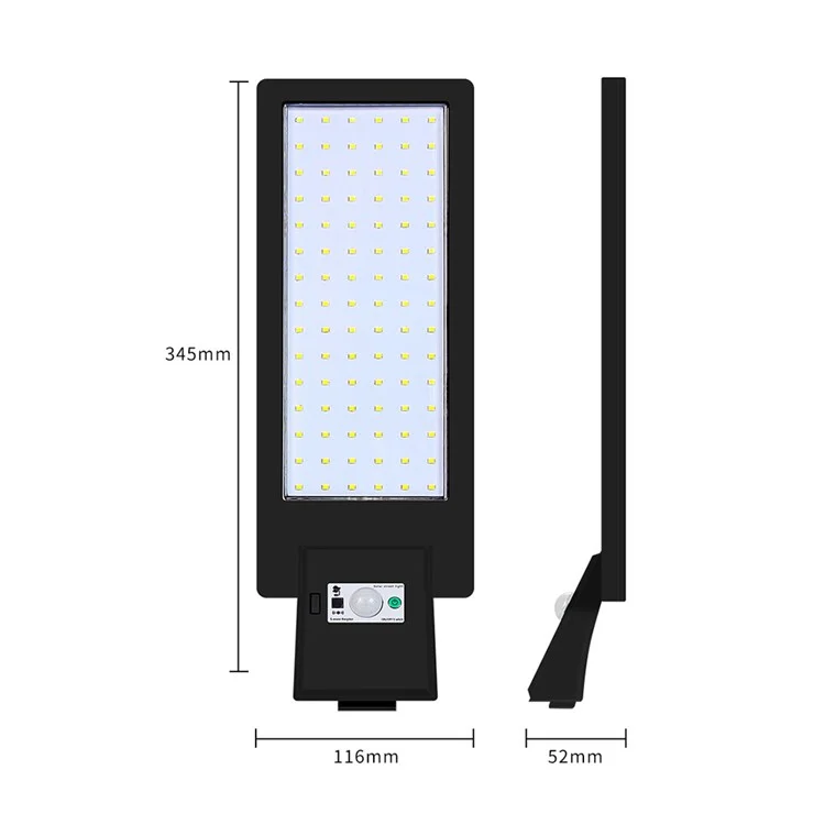 Lâmpada Solar de Sensor de Movimento com 90 LEDs Estilo A, Luz de Parede Impermeável com Controle Remoto para Exterior, Jardim, Pátio - Branco Frio