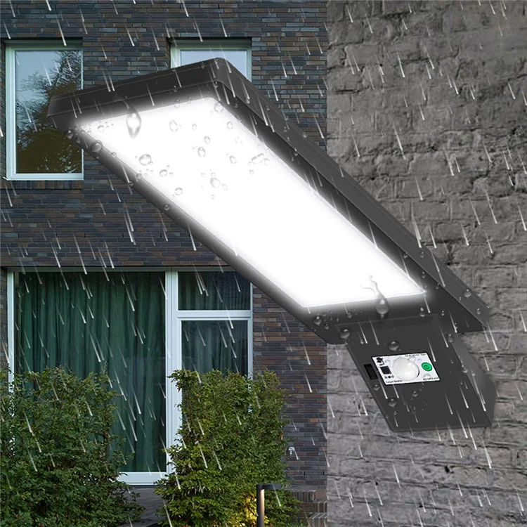 Lâmpada Solar de Sensor de Movimento com 90 LEDs Estilo A, Luz de Parede Impermeável com Controle Remoto para Exterior, Jardim, Pátio - Branco Frio