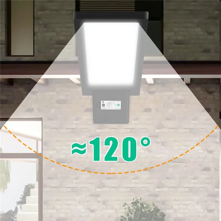 Lâmpada Solar de Sensor de Movimento com 90 LEDs Estilo A, Luz de Parede Impermeável com Controle Remoto para Exterior, Jardim, Pátio - Branco Frio