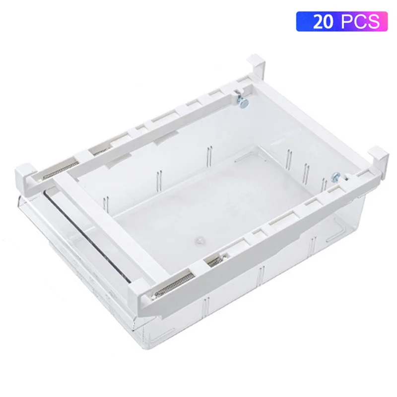 YM-6395 20PCS Large Fridge Drawer Organizer Refrigerator Organizer Bins PET Fridge Organizer Fridge Shelf Holder Food Storage Container Box (No FDA Certificate, BPA Free)
