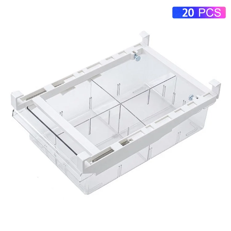 YM-6396 20pcs 4 Cuadrículas Refrigerador de Refrigerador Bins Bins Organizer Organizer Box Contenedor de Contenedor Para Frutas de Carne (sin Certificado de Fda, Sin Bpa)