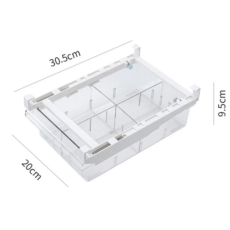 YM-6396 20pcs 4 Cuadrículas Refrigerador de Refrigerador Bins Bins Organizer Organizer Box Contenedor de Contenedor Para Frutas de Carne (sin Certificado de Fda, Sin Bpa)