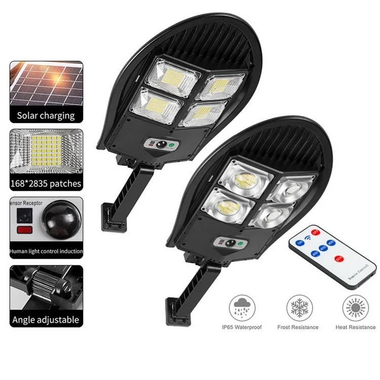 Solar Power Bright LED Wall Light Human Body Induction Outdoor Waterproof Garden Yard Street Lamp with Remote Control - Type B