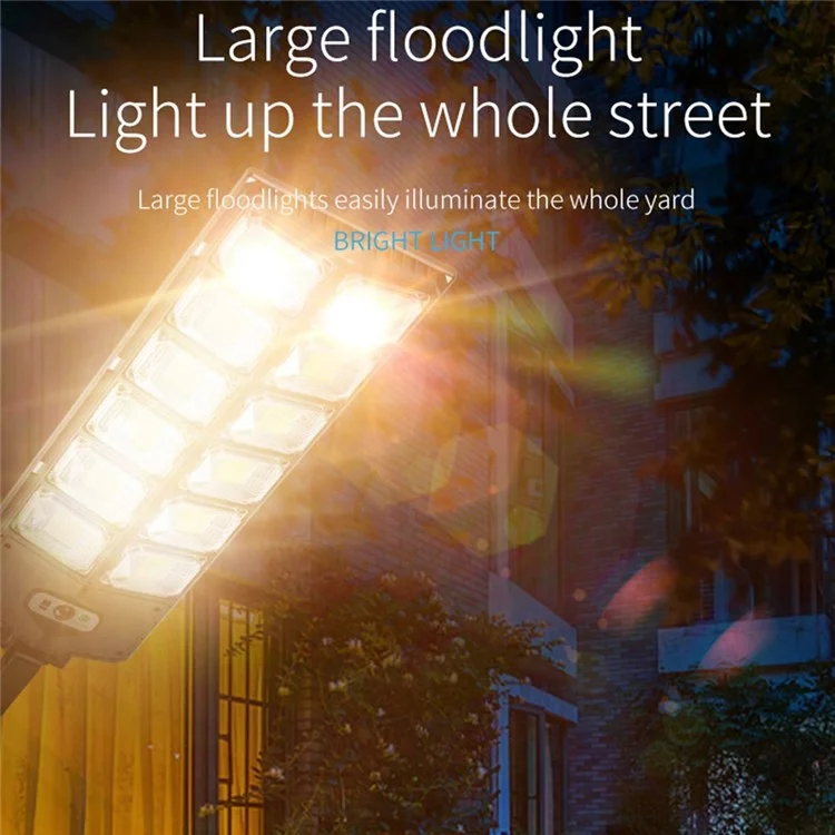 W789A-6 LED Solar Motion Sensor Lights Outdoor Street Lights with Multi-Angle Adjustable / 3 Lighting Modes IP65 Waterproof Security Flood Light for Front Door Yard Garage