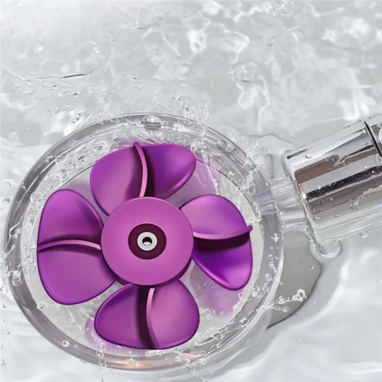 High-Pressure Shower Head Handheld Turbo Fan 360-degree Spinning Water Saving Hydro Jet Shower Head with Filter - Gold