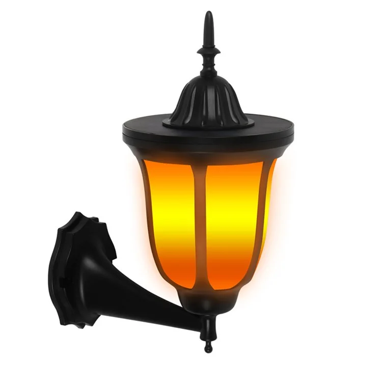 Lâmpada de Parede Solar Outdoor de 96 LEDs Simulação de Chama Luz Decorativa Resistente à Água para Jardim, Quintal e Sacada