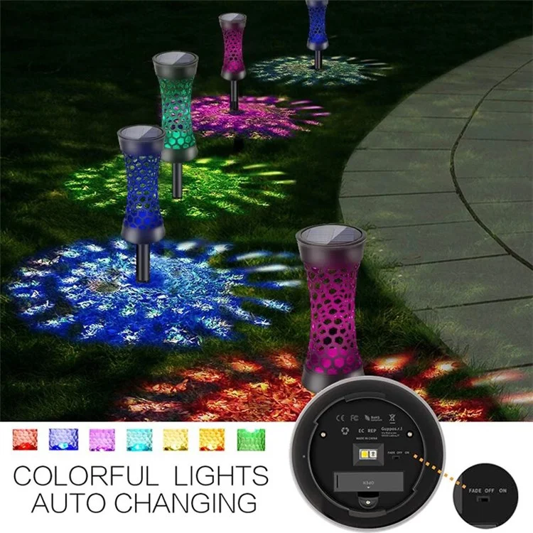 YY-5018C 4pcs Light Solar Outdoor Outdoor Light Auroproof LED Colorato Giardino Luce Light Decorative Light For Home Yard Decoration