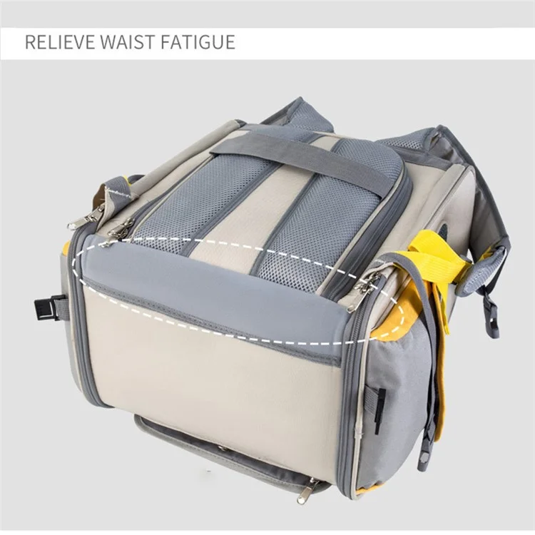QS-084 Expandable Pet Carrier Backpack Oxford Cloth Small Dog Carrier Shoulders Bag Breathable Mesh Pet Handbag - Light Green