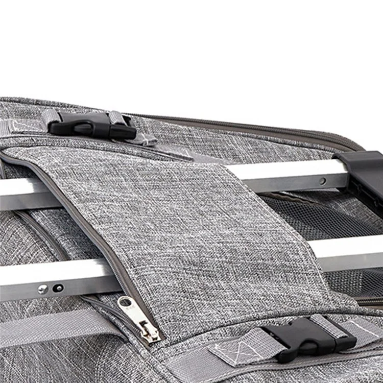 LDLC QS-008-L Pet Stroller Breathable Detachable Large Capacity Cat Dog Carrier 4-Wheels Luggage Rod Stroller, Taglia XL - Grigio chiaro