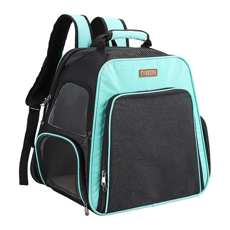 LDLC QS-052 Mochila Portátil de Viaje Transpirable para Mascotas, Plegable, Portaequipajes para Perros y Gatos de Color Azul Oscuro