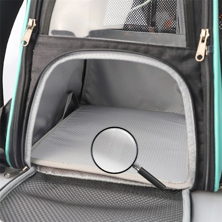 LDLC QS-052 Mochila Portátil de Viaje Transpirable para Mascotas, Plegable, Portaequipajes para Perros y Gatos de Color Azul Oscuro