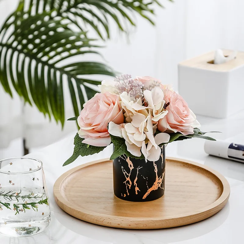 XY-2933 Scented Candle Gold Marble Pattern Nordic Style Ceramic Bottle Jar Candle Aromatherapy Home Decoration - Blackberry /  Laurus