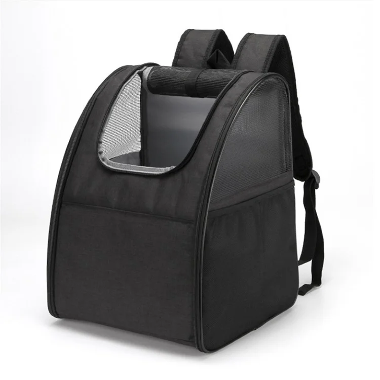 JM0809181 Cat Carrier Backpack Breathable Mesh Window Foldable Pet Travel Bag Backpack - Black