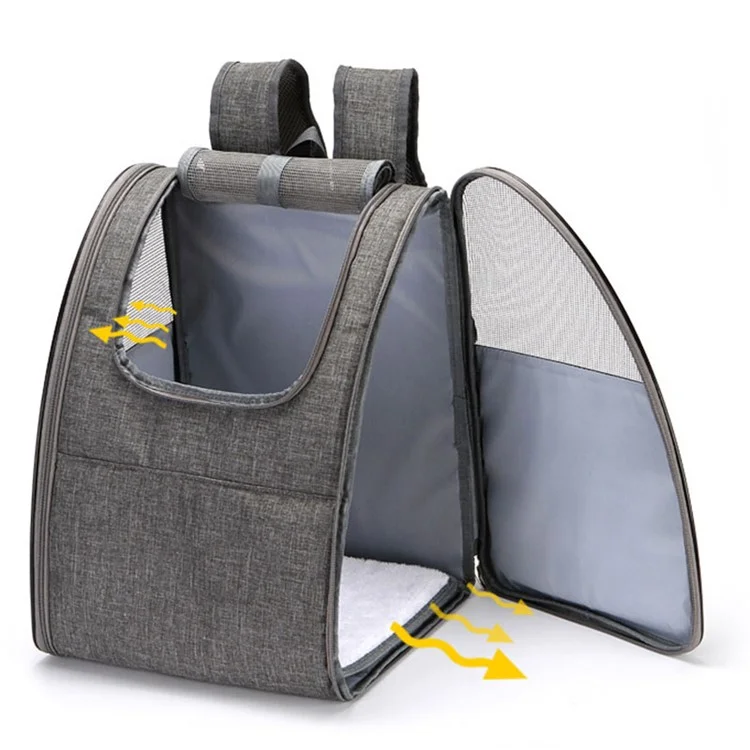JM0809181 Cat Carrier Backpack Breathable Mesh Window Foldable Pet Travel Bag Backpack - Black