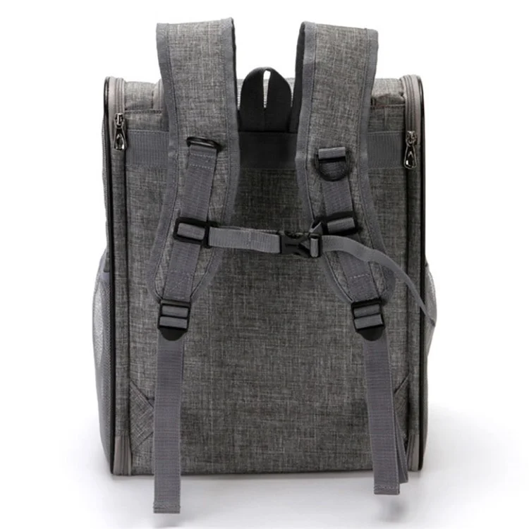 JM0809181 Cat Carrier Backpack Breathable Mesh Window Foldable Pet Travel Bag Backpack - Black