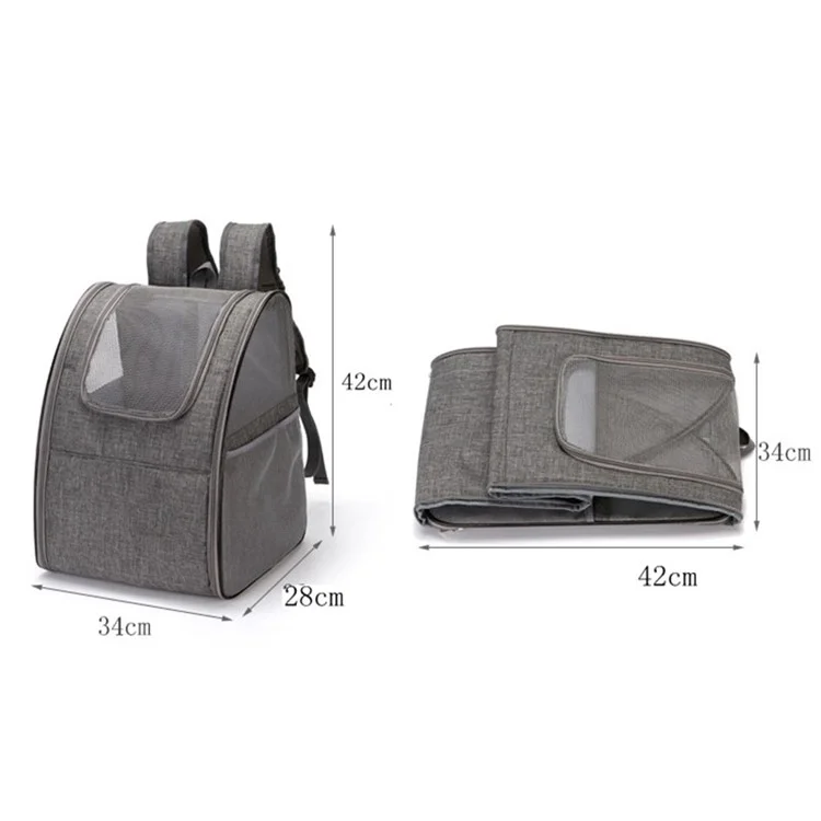 JM0809181 Cat Carrier Backpack Breathable Mesh Window Foldable Pet Travel Bag Backpack - Black