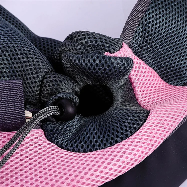 JM0809183 Pet Sling Carrier Adjustable Shoulder Strap Dog Puppy Hands-Free Mesh Bag for Outdoor Travel, Size S - Black