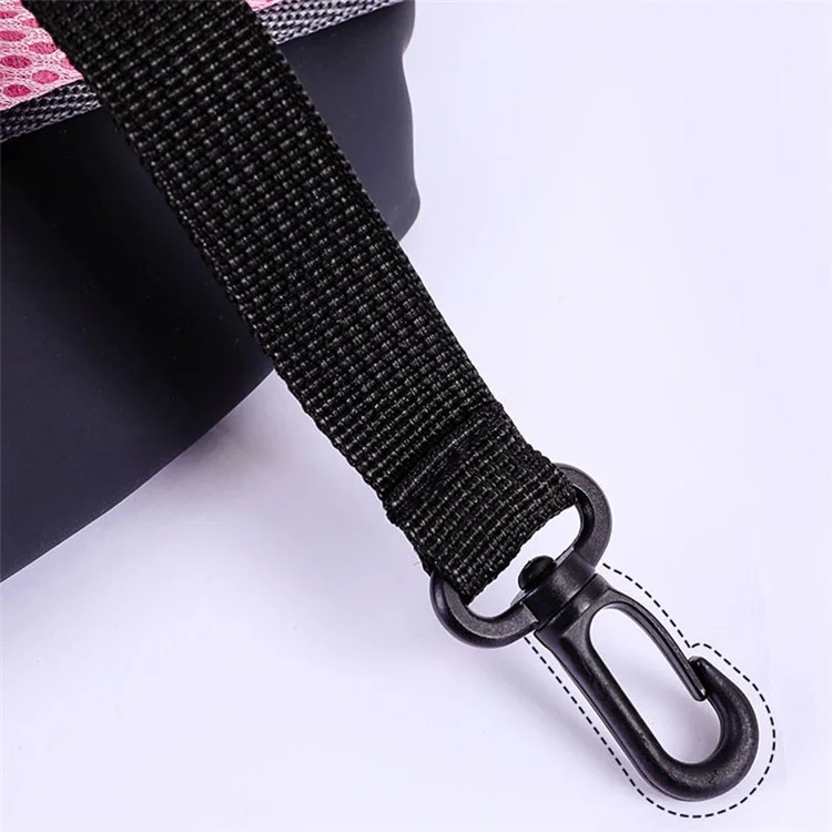 JM0809183 Pet Sling Carrier Adjustable Shoulder Strap Dog Puppy Hands-Free Mesh Bag for Outdoor Travel, Size S - Red