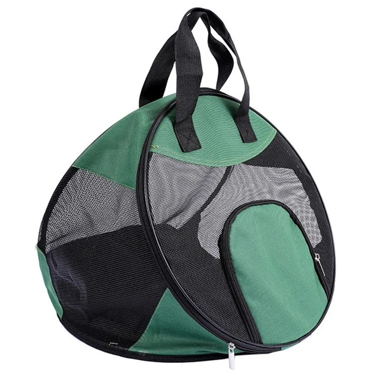 Triangle Cat Carrier Bag Portable Foldable Pet Bag Case Oxford Fabric+PVC Mesh Cat Products - Green